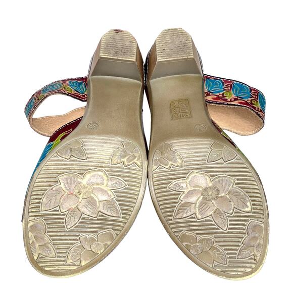 L'artiste X Spring Step Women's Cabernet Maroon Slip On Sandal Size 38 US 7.5/8 - Picture 9 of 12